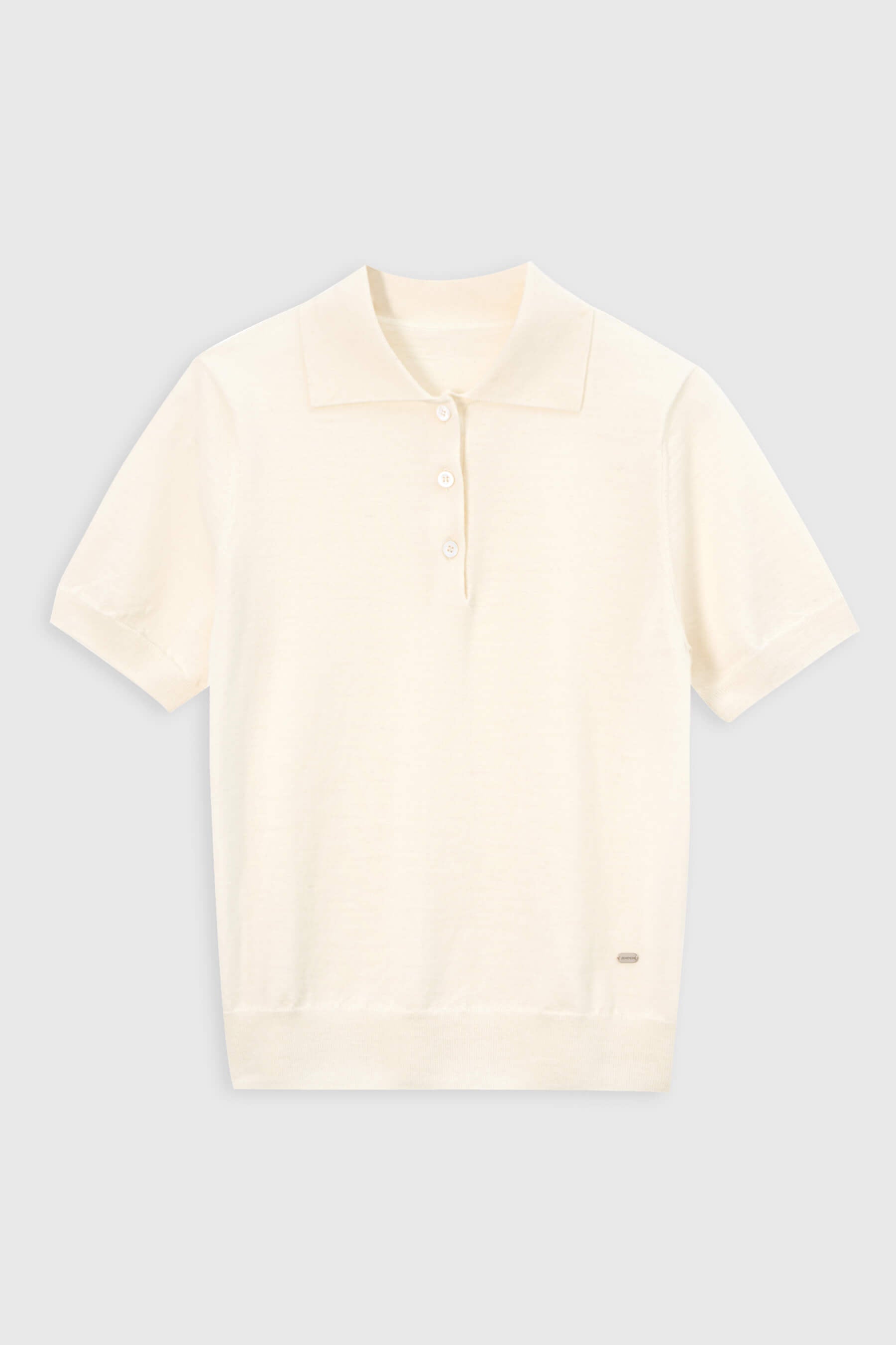 トップス Herlipto Pique Polo Knit Top white Cotton Piqué Polo Shirt
