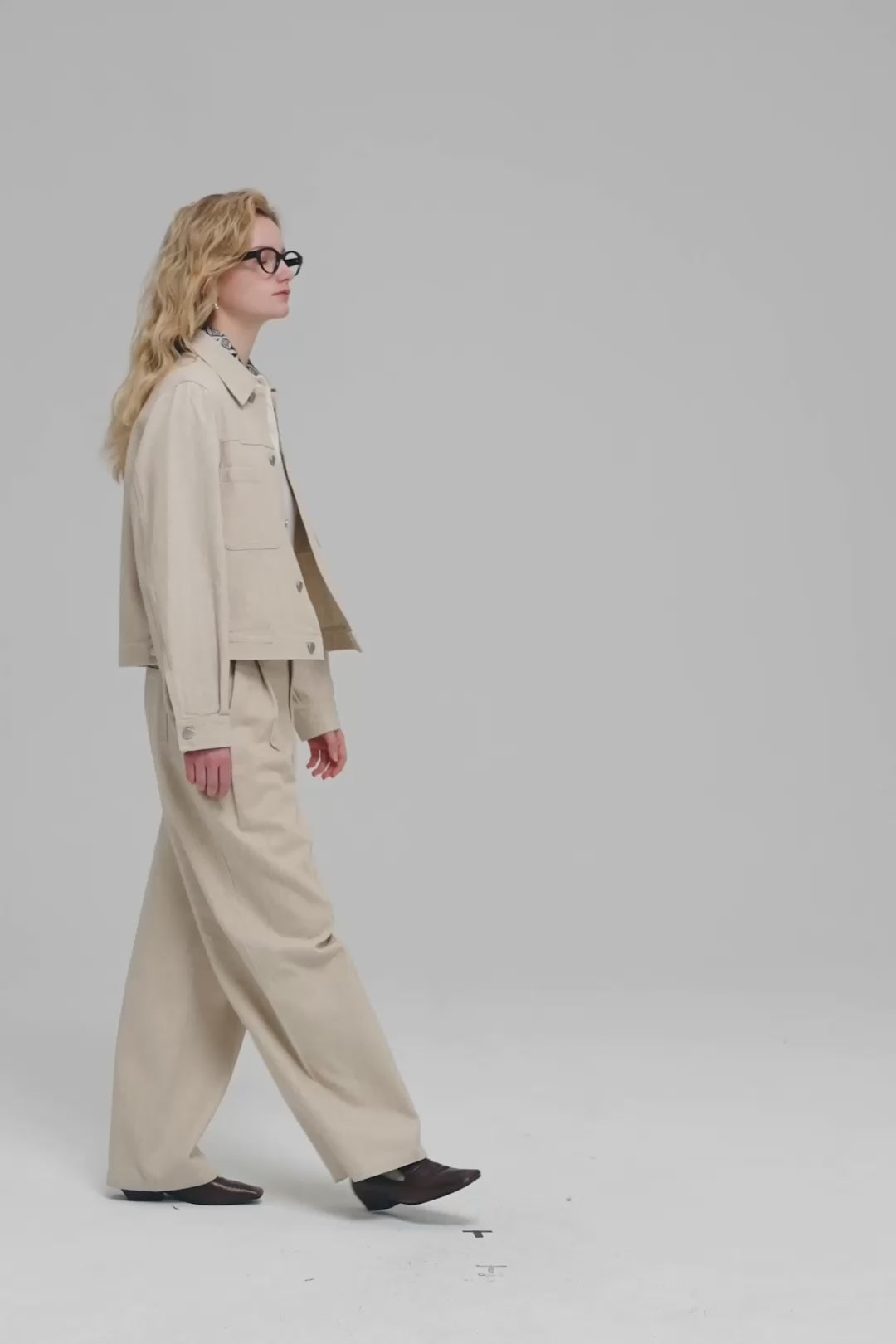 Tapered Linen Cotton Trousers